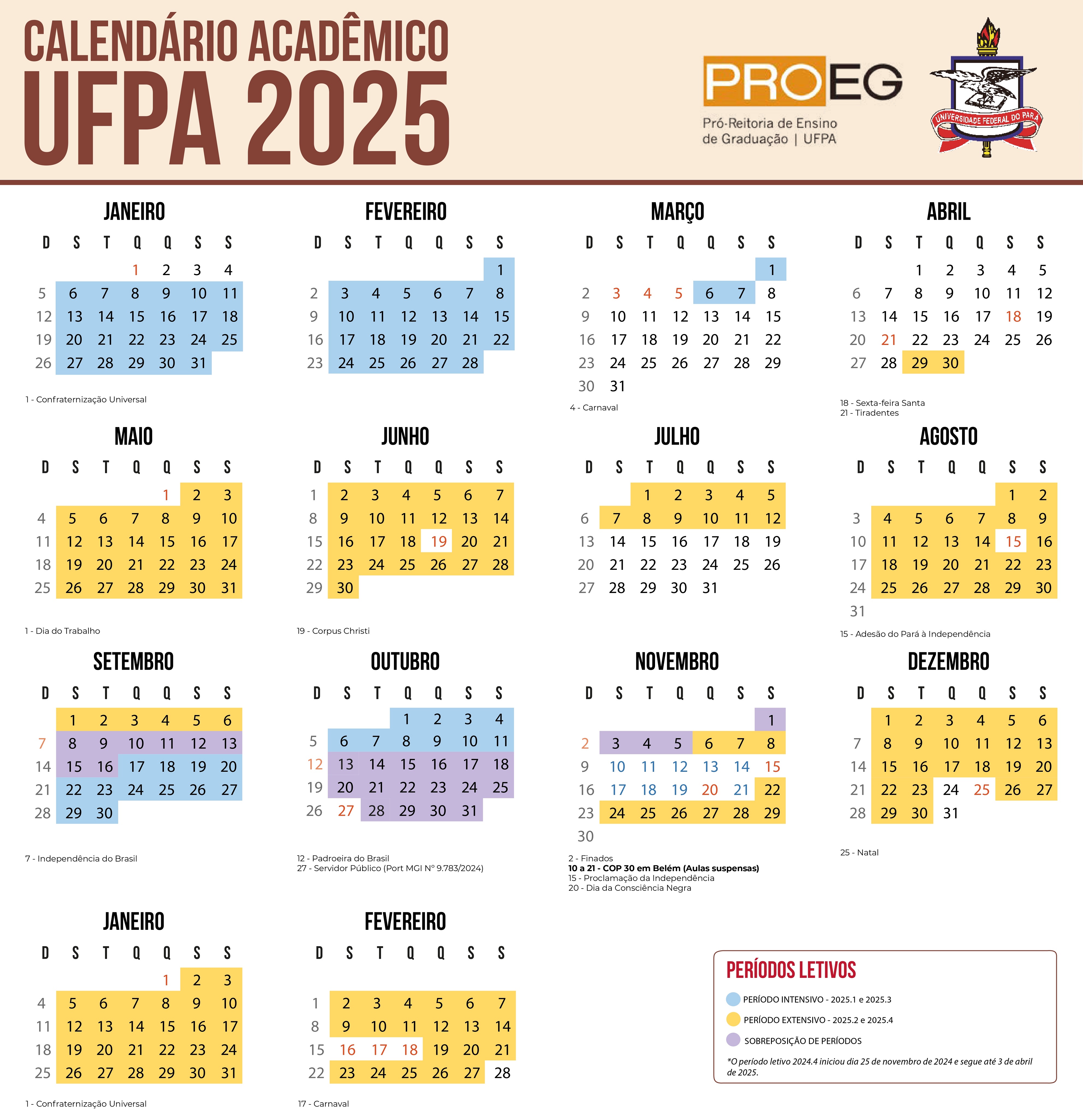 Calendário 2025
